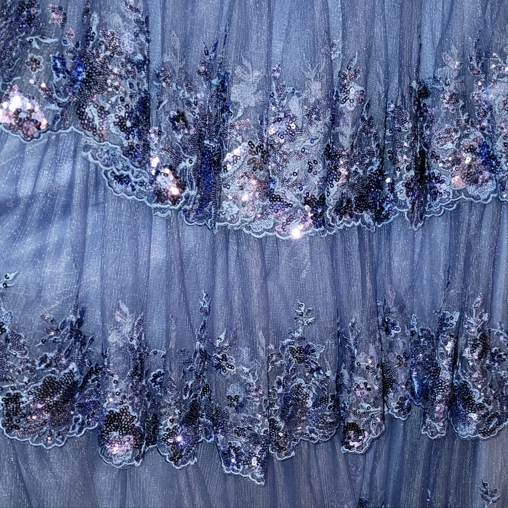 Sherri Hill Lavender Sequin One-Shoulder Evening Gown